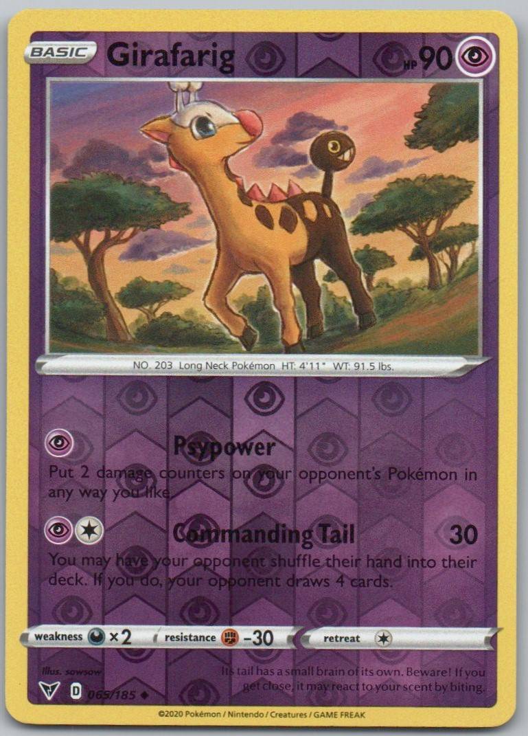 Girafarig 065 Reverse Holo Psychic Card - Vivid Voltage