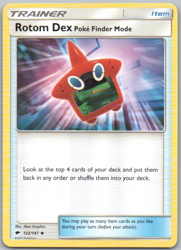 Rotom Dex Poke Finder Mode 122 Normal Trainer Card - Burning Shadows