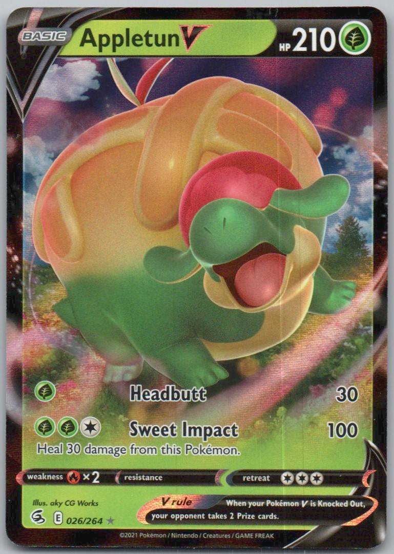 Appletun V 026 Holo Grass Card - Fusion Strike