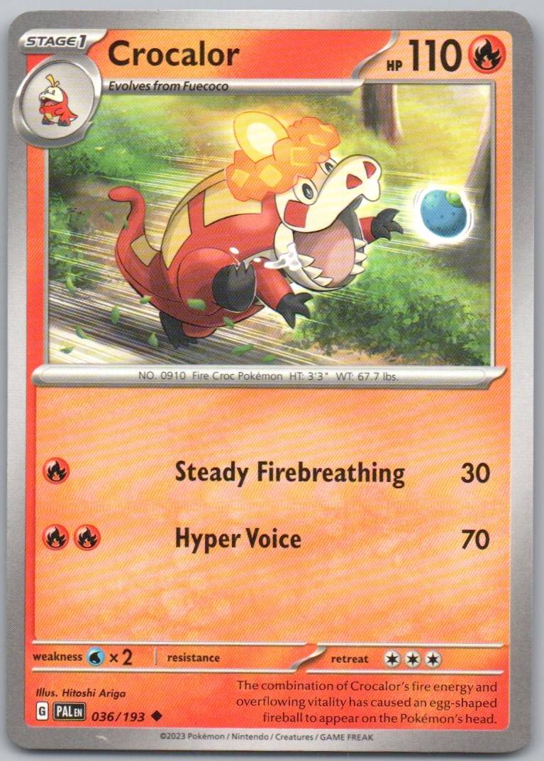 Crocalor 036 Normal Fire Card - Paldea Evolved