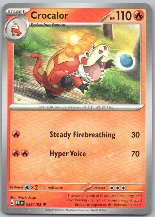 Crocalor 036 Normal Fire Card - Paldea Evolved