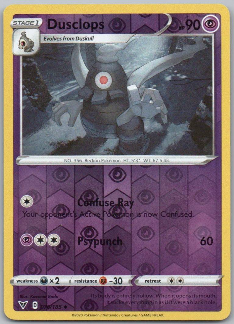 Dusclops 070 Reverse Holo Psychic Card - Vivid Voltage