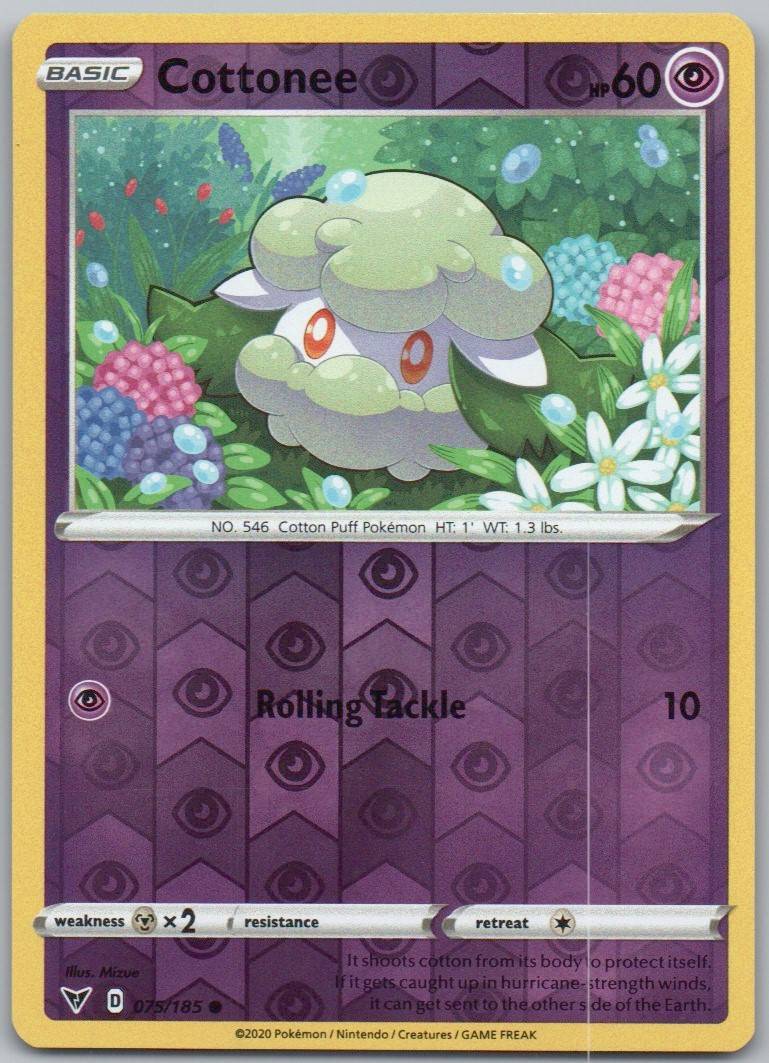 Cottonee 075 Reverse Holo Psychic Card - Vivid Voltage