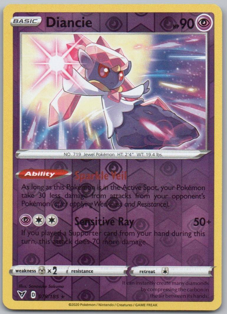 Diancie 079 Reverse Holo Psychic Card - Vivid Voltage