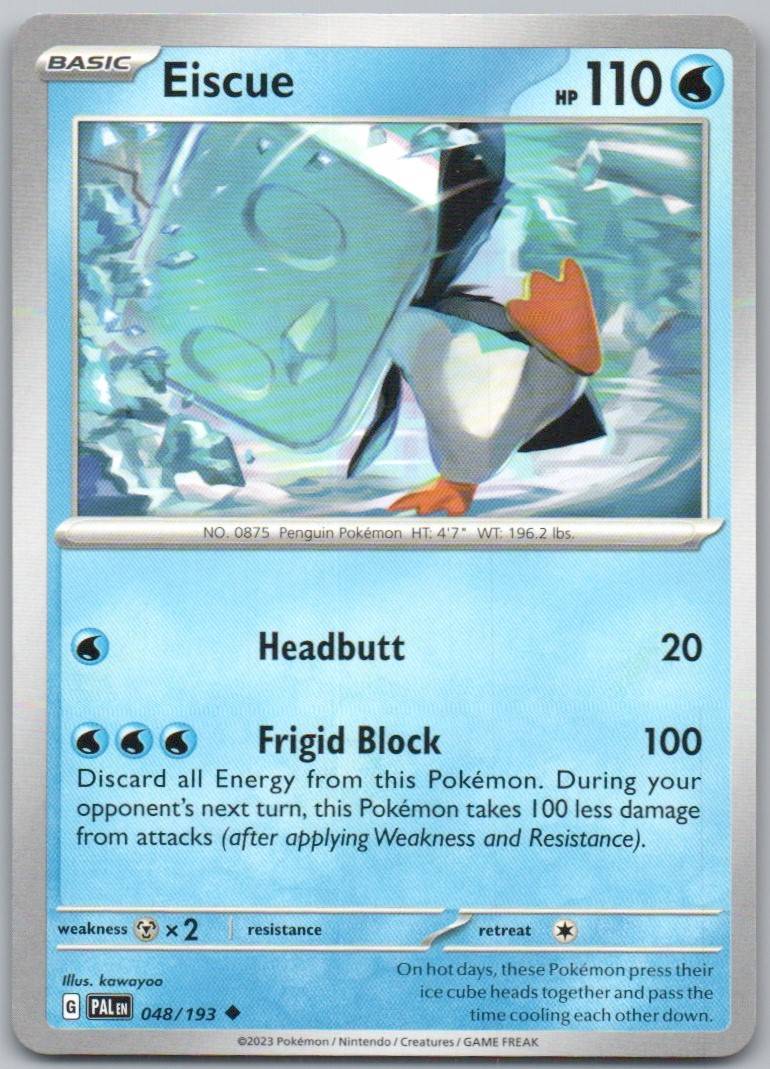 Eiscue 048 Normal Water Card - Paldea Evolved