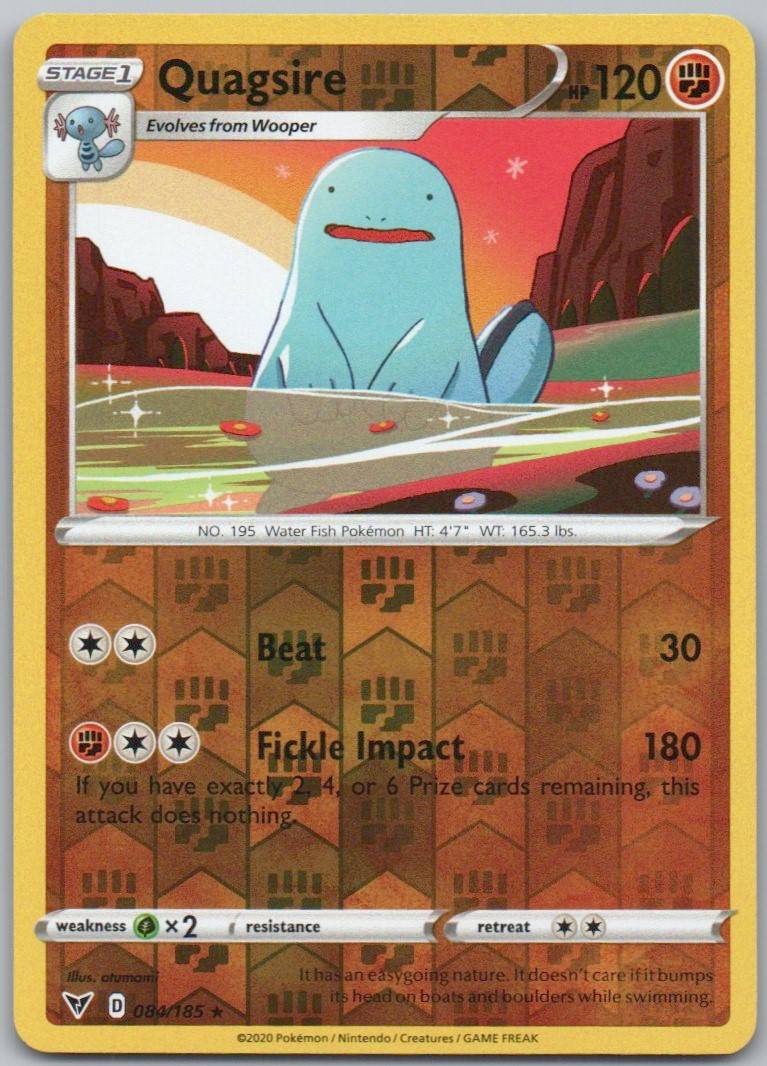 Quagsire 084 Reverse Holo Fighting Card - Vivid Voltage