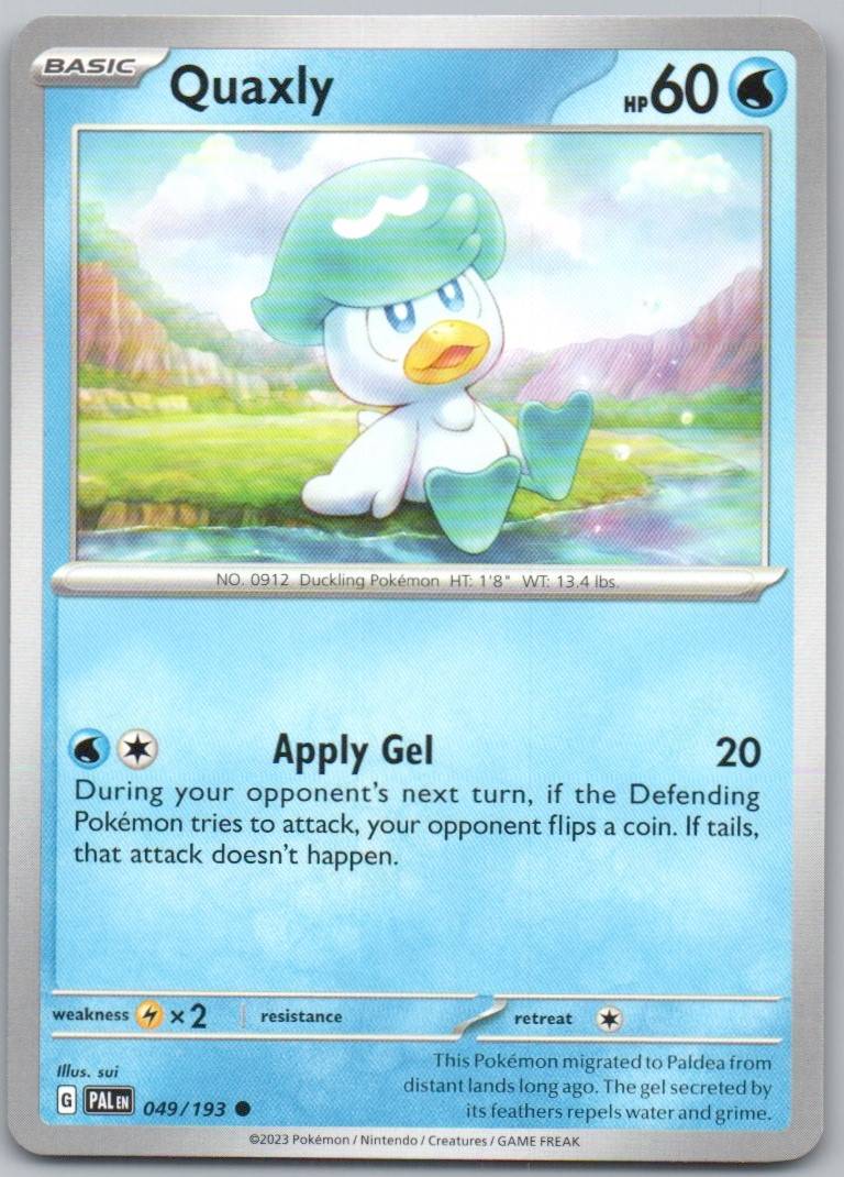 Quaxly 049 Normal Water Card - Paldea Evolved