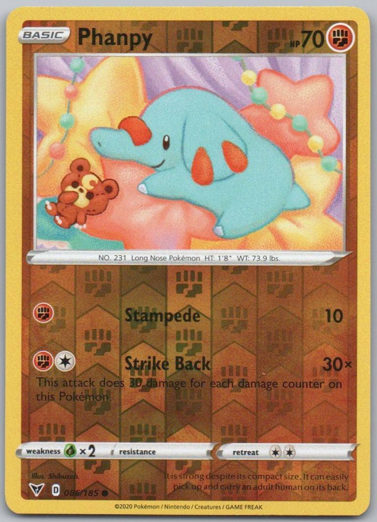 Phanpy 086 Reverse Holo Fighting Card - Vivid Voltage
