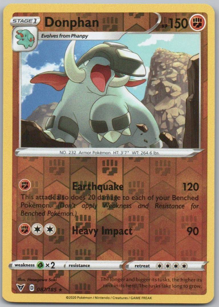 Donphan 087 Reverse Holo Fighting Card - Vivid Voltage