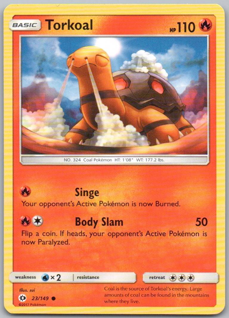 Torkoal 23 Normal Fire Card - Sun & Moon Base