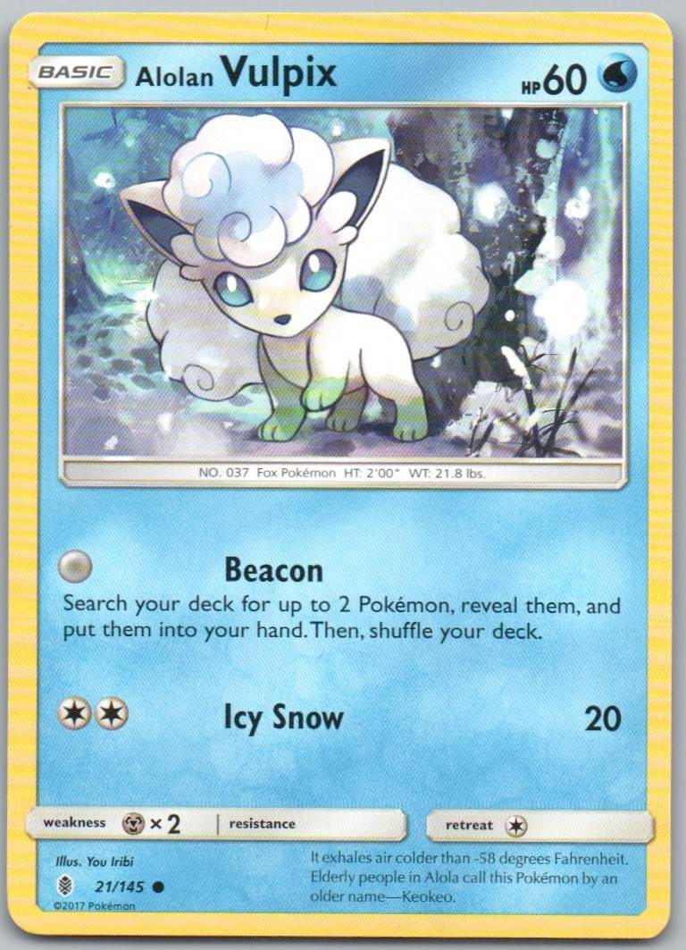 Alolan Vulpix 21 Normal Fire Card - Guardians Rising