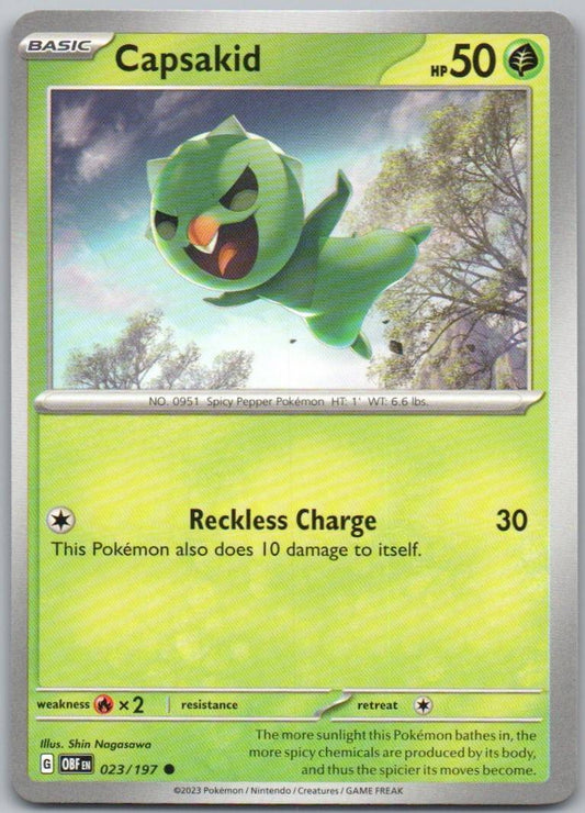 Capsakid 023 Normal Grass Card - Obsidian Flames
