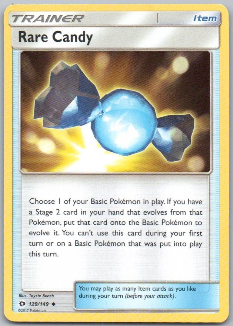 Rare Candy 129 Normal Trainer Card - Sun & Moon Base