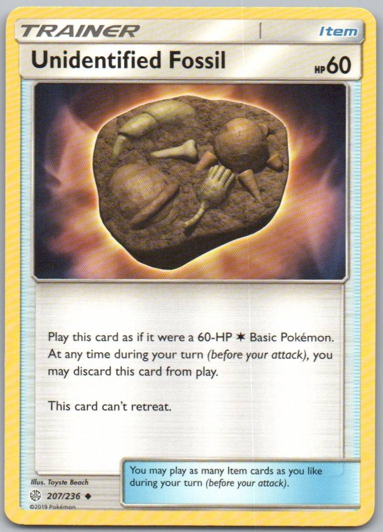 Unidentified Fossil 207 Normal Trainer Card - Cosmic Eclipse
