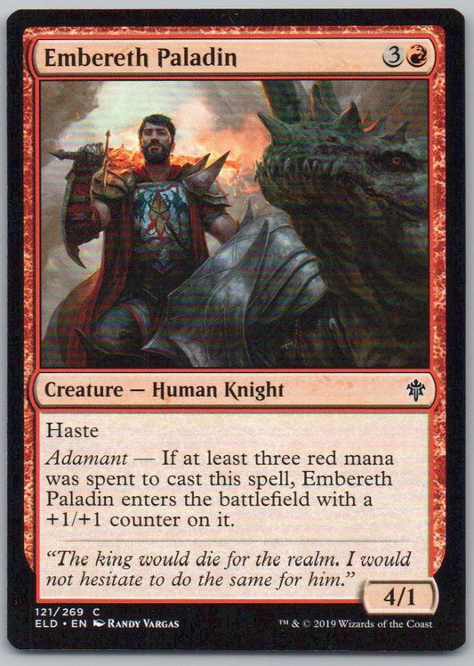 Embereth Paladin 121 Normal Creature Card - Throne of Eldraine