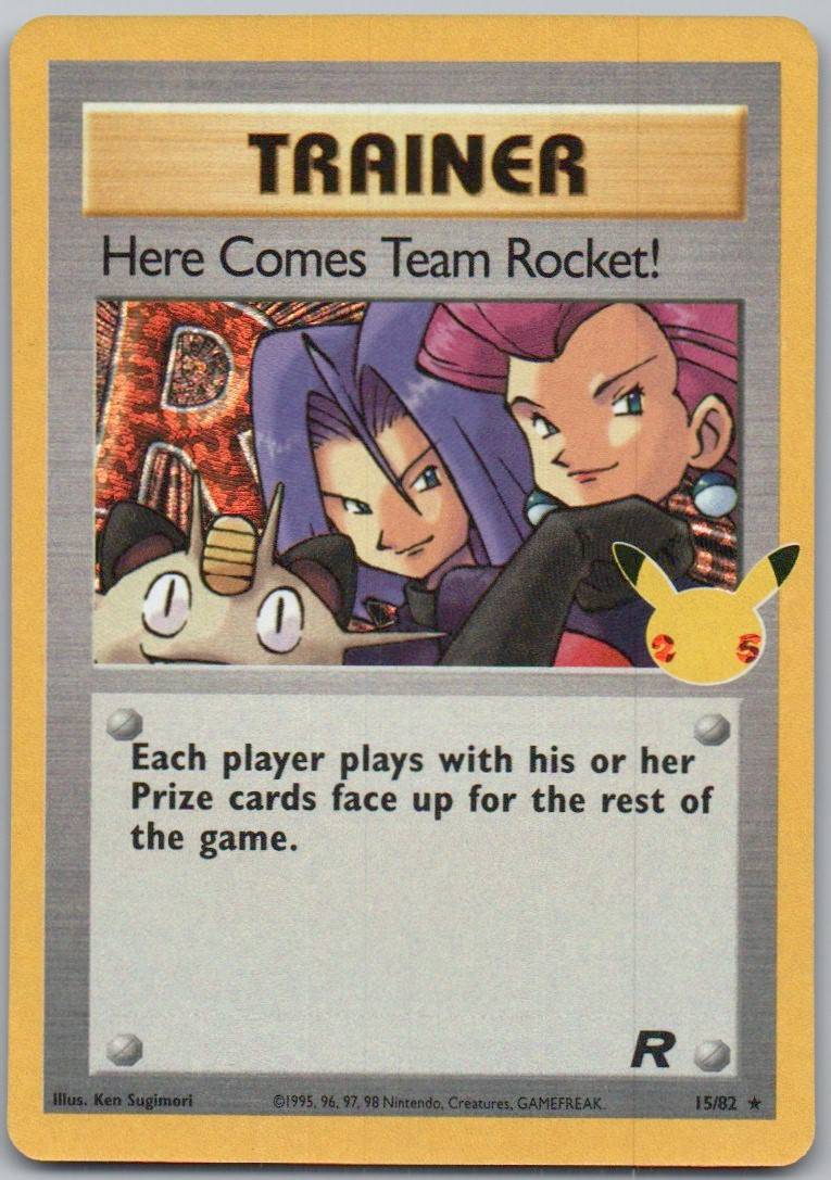 Here Comes Team Rocket! 15 Holo Trainer Card - Celebrations: Classic Collection