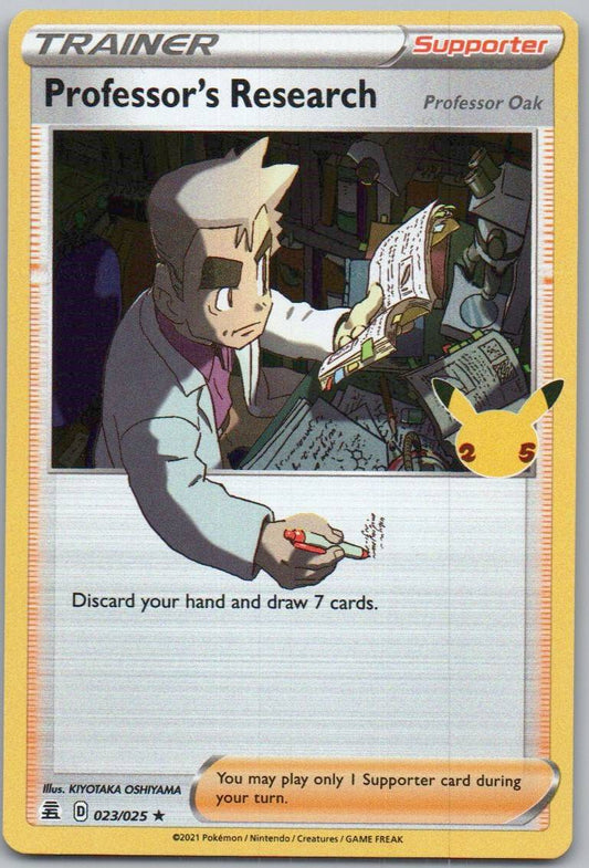 Professor's Research (Professor Oak) 023 Holo Trainer Card - Celebrations
