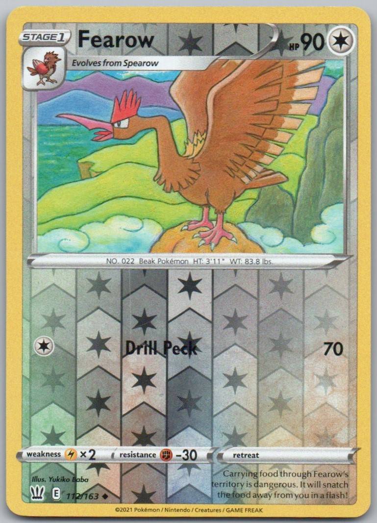 Fearow 112 Reverse Holo Colorless Card - Battle Styles