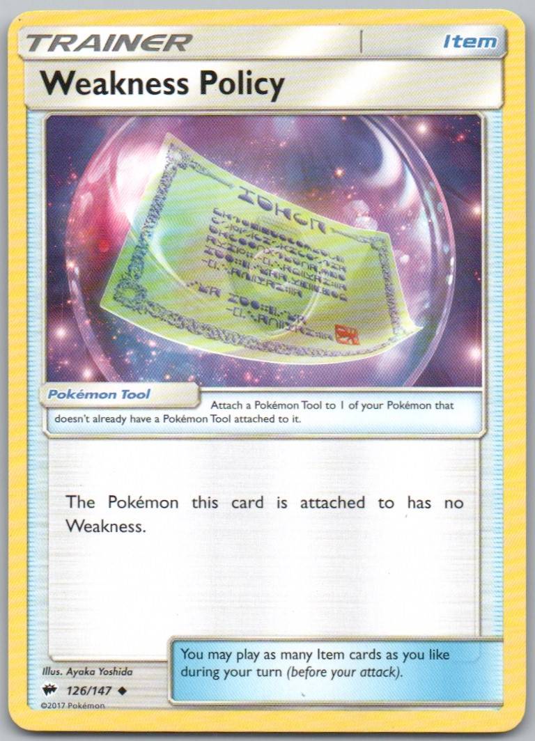 Weakness Policy 126 Normal Trainer Card - Burning Shadows