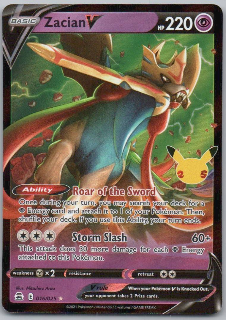 Zacian V 016 Holo Psychic Card - Celebrations