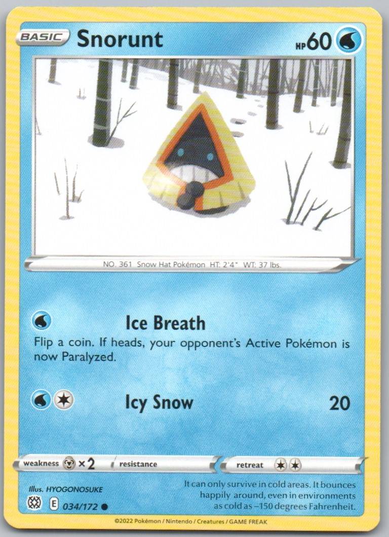 Snorunt 034 Normal Water Card - Brilliant Stars