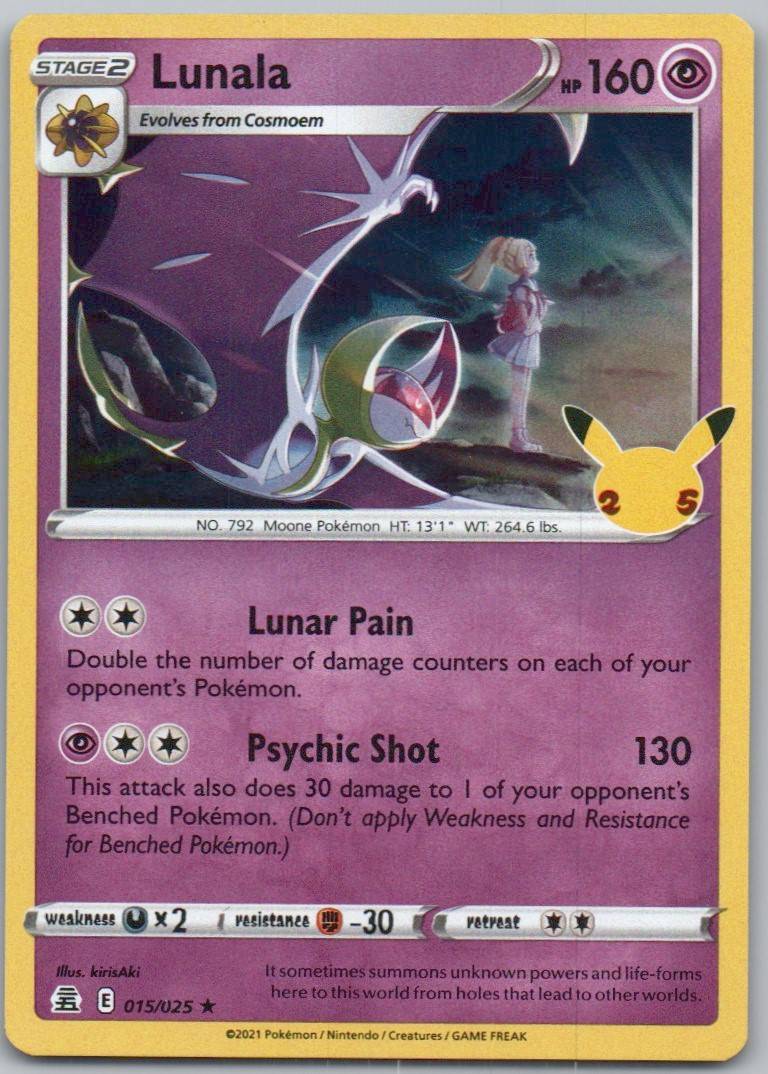 Lunala 015 Holo Psychic Card - Celebrations