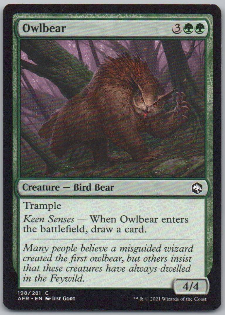 Owlbear 198 Normal Creature Card - Adventures in the Forgotten Realms