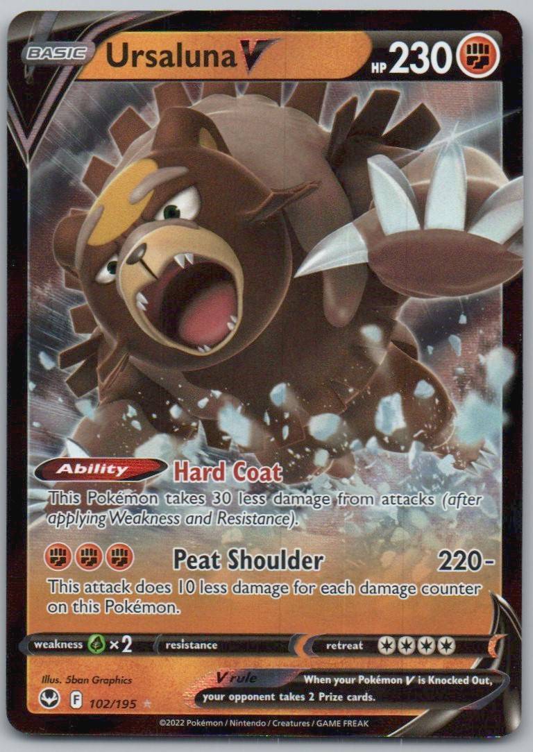 Ursaluna V 102 Holo Fighting Card - Silver Tempest