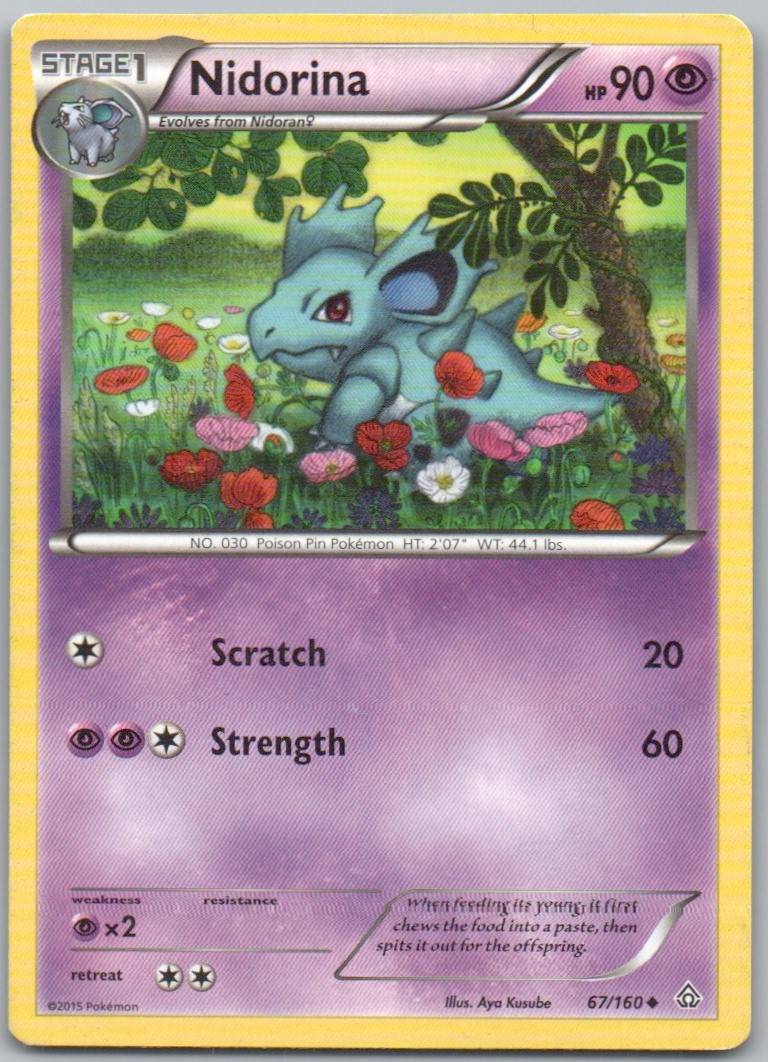 Nidorina 067 Normal Psychic Card - Primal Clash