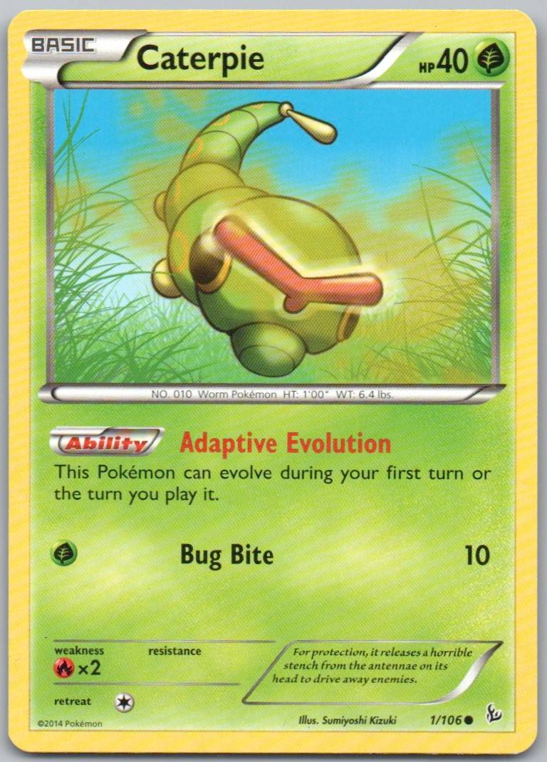 Caterpie 001 Normal Grass Card - Flashfire