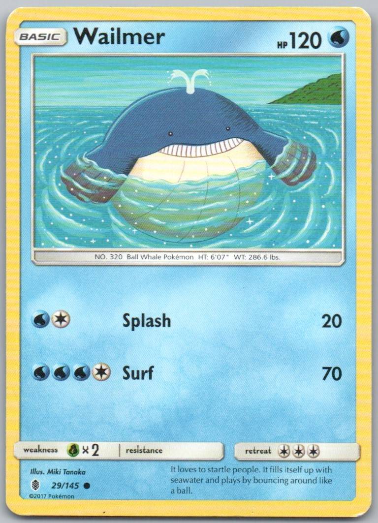Wailmer 29 Normal Water Card - Guardians Rising