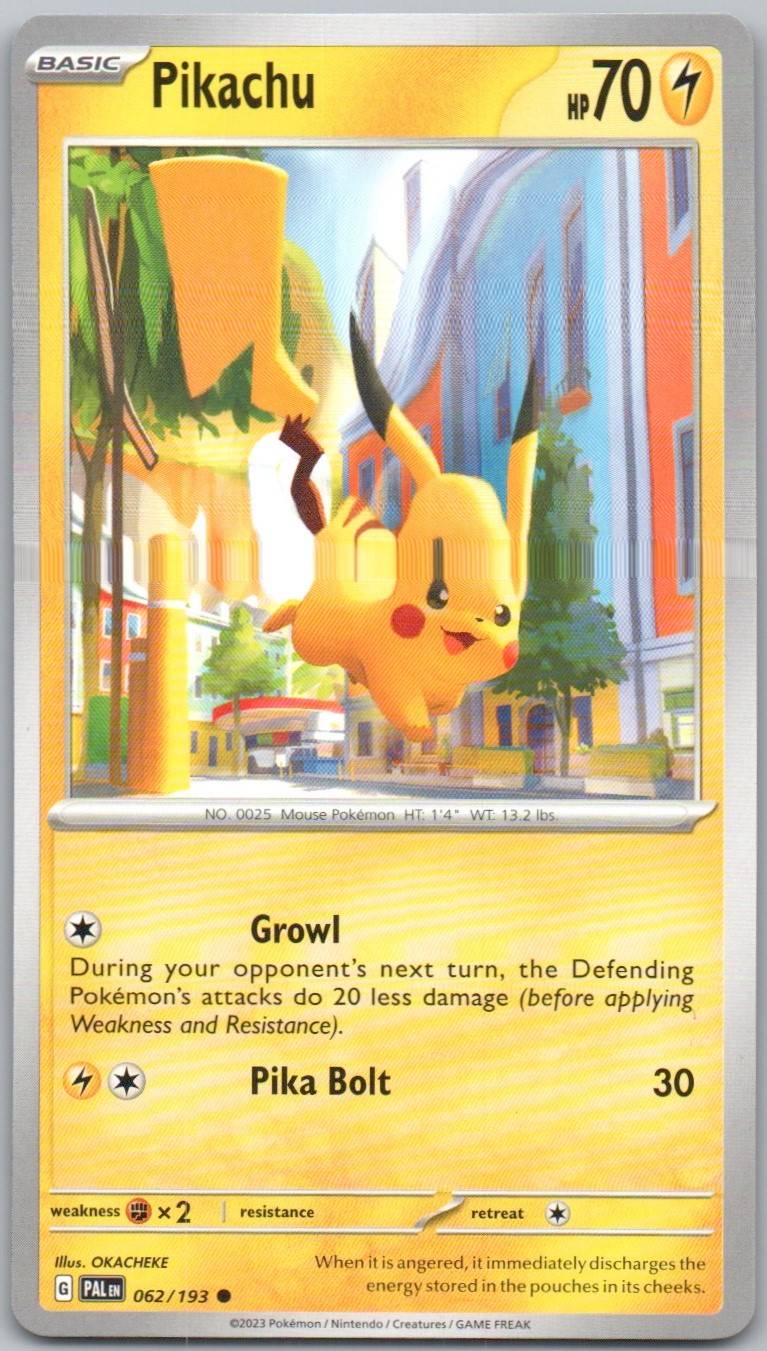 Pikachu 062 Normal Lightning Card - Paldea Evolved