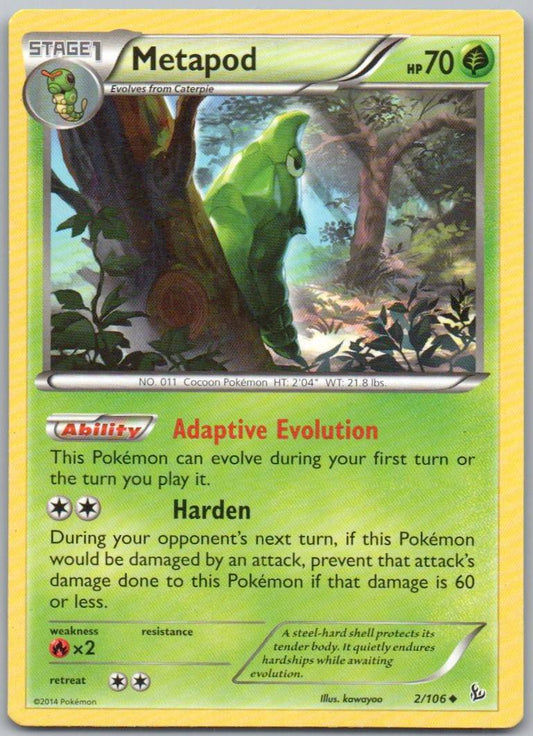 Metapod 002 Normal Grass Card - Flashfire
