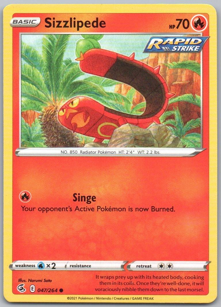 Sizzlipede 047 Normal Fire Card - Fusion Strike