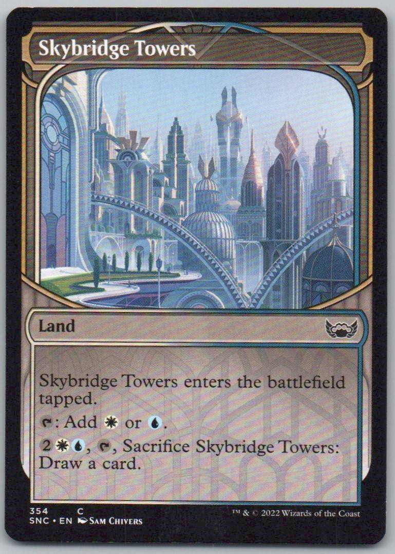 Skybridge Towers (Showcase) 354 Normal Land Card - Streets of New Capenna