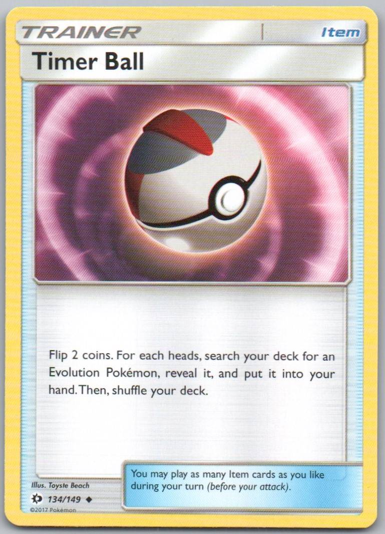 Timer Ball 134 Normal Trainer Card - Sun & Moon Base