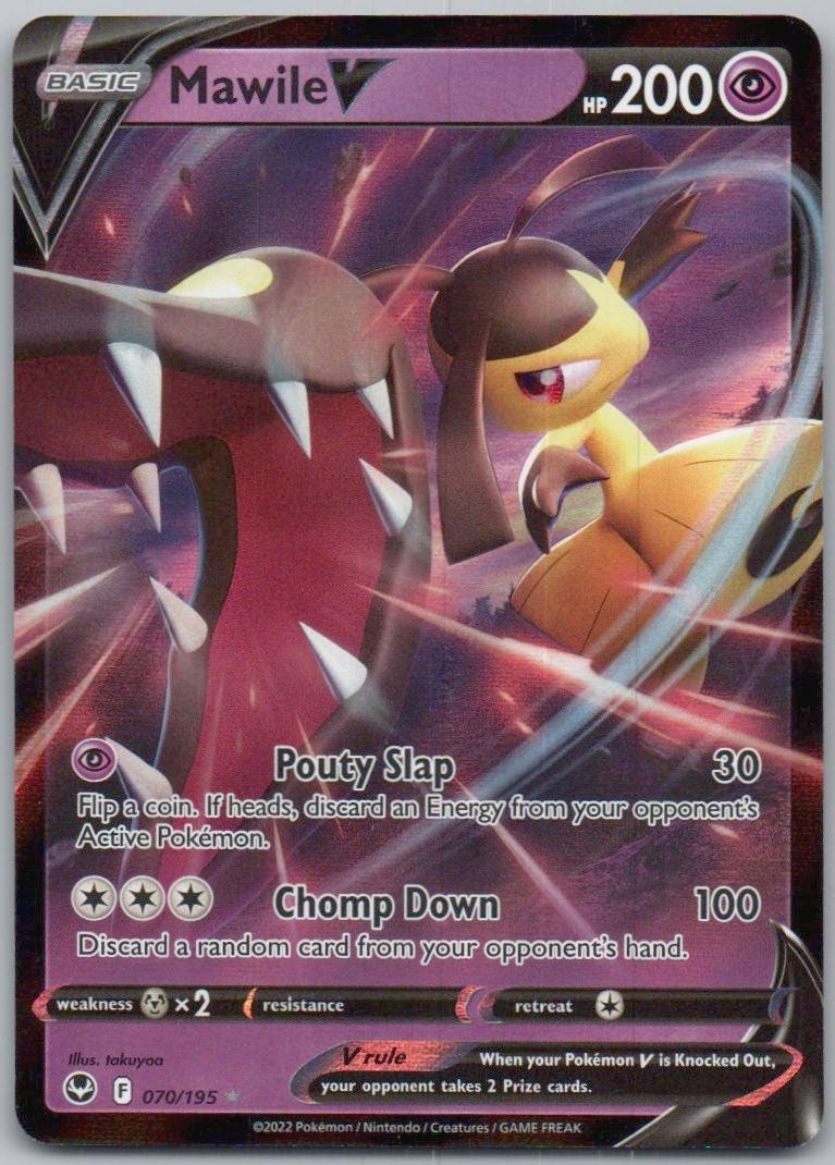 Mawile V 070 Holo Psychic Card - Silver Tempest