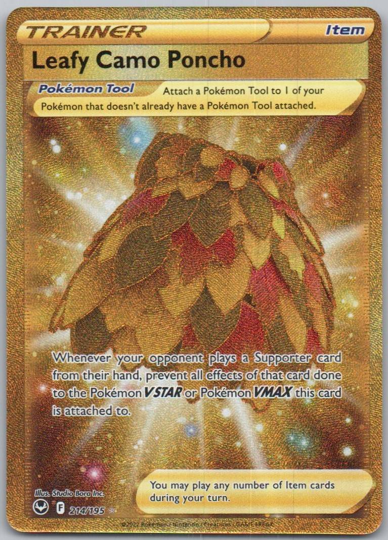 Leafy Camo Poncho 214 Holo Trainer Card - Silver Tempest