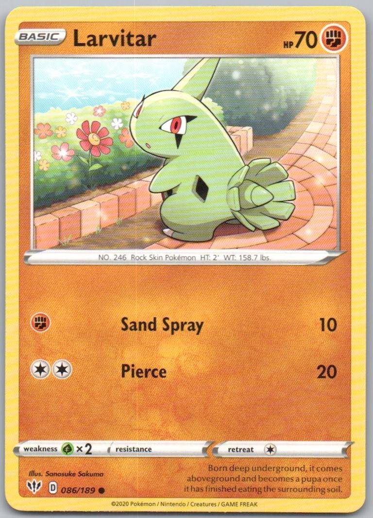 Larvitar 086 Normal Fighting Card - Darkness Ablaze