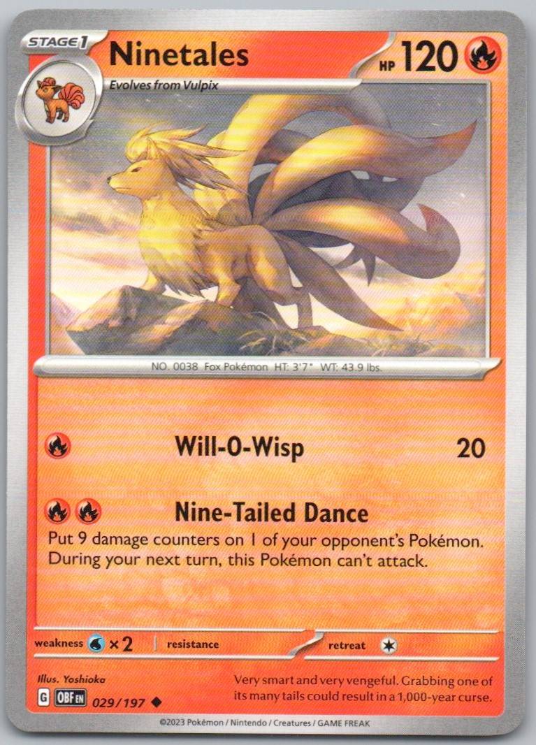 Ninetales 029 Normal Fire Card - Obsidian Flames