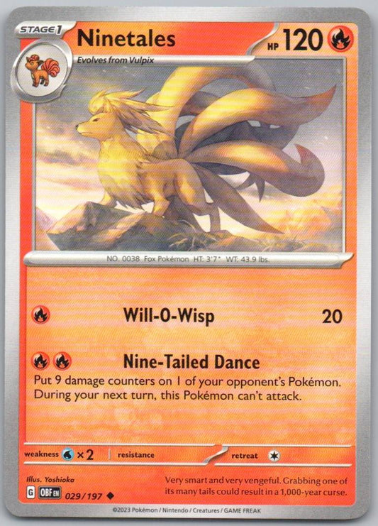 Ninetales 029 Normal Fire Card - Obsidian Flames