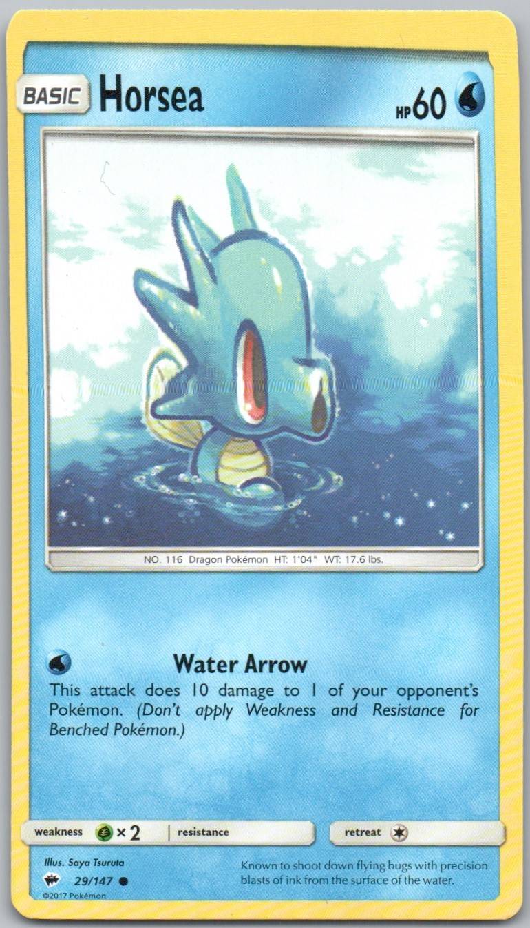 Horsea 29 Normal Water Card - Burning Shadows