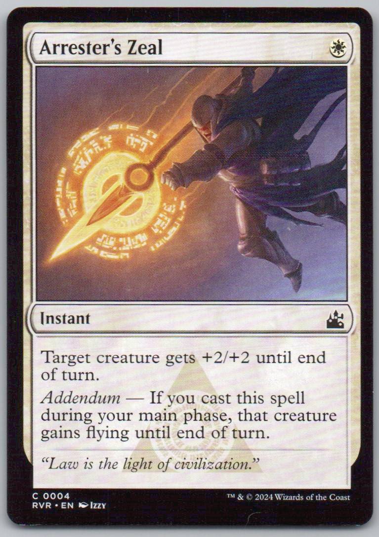 Arrester's Zeal 4 Normal Instant Card - Ravnica Remastered