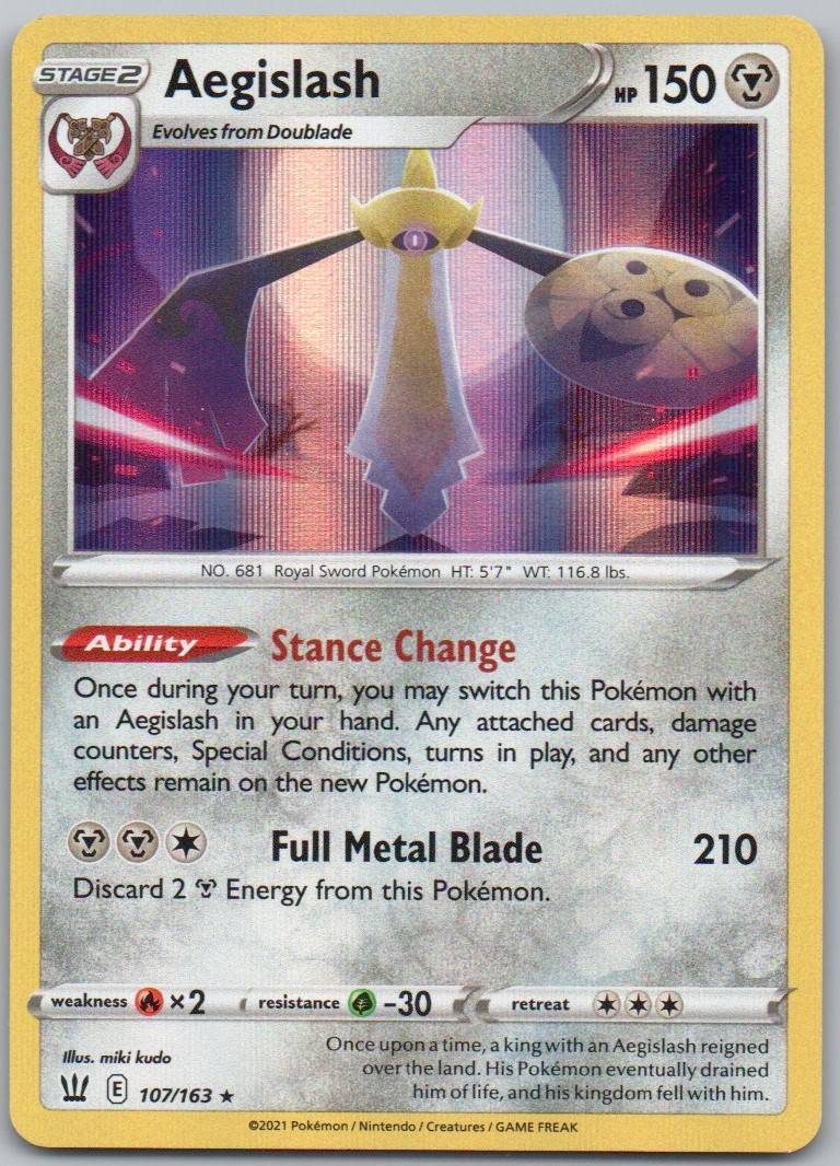 Aegislash 107 Holo Metal Card - Battle Styles