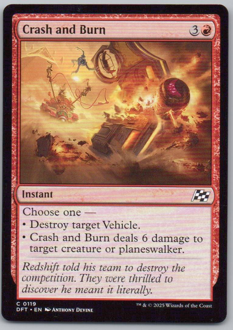 Crash and Burn 119 Normal Instant Card - Aetherdrift