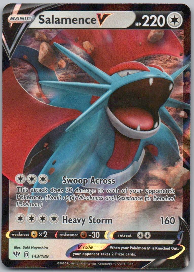Salamence V 143 Holo Colorless Card - Darkness Ablaze