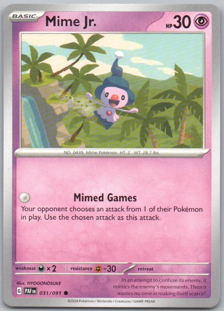 Mime Jr. 031 Normal Psychic Card - Paldean Fates