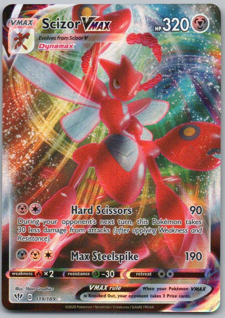 Scizor VMAX 119 Holo Metal Card - Darkness Ablaze