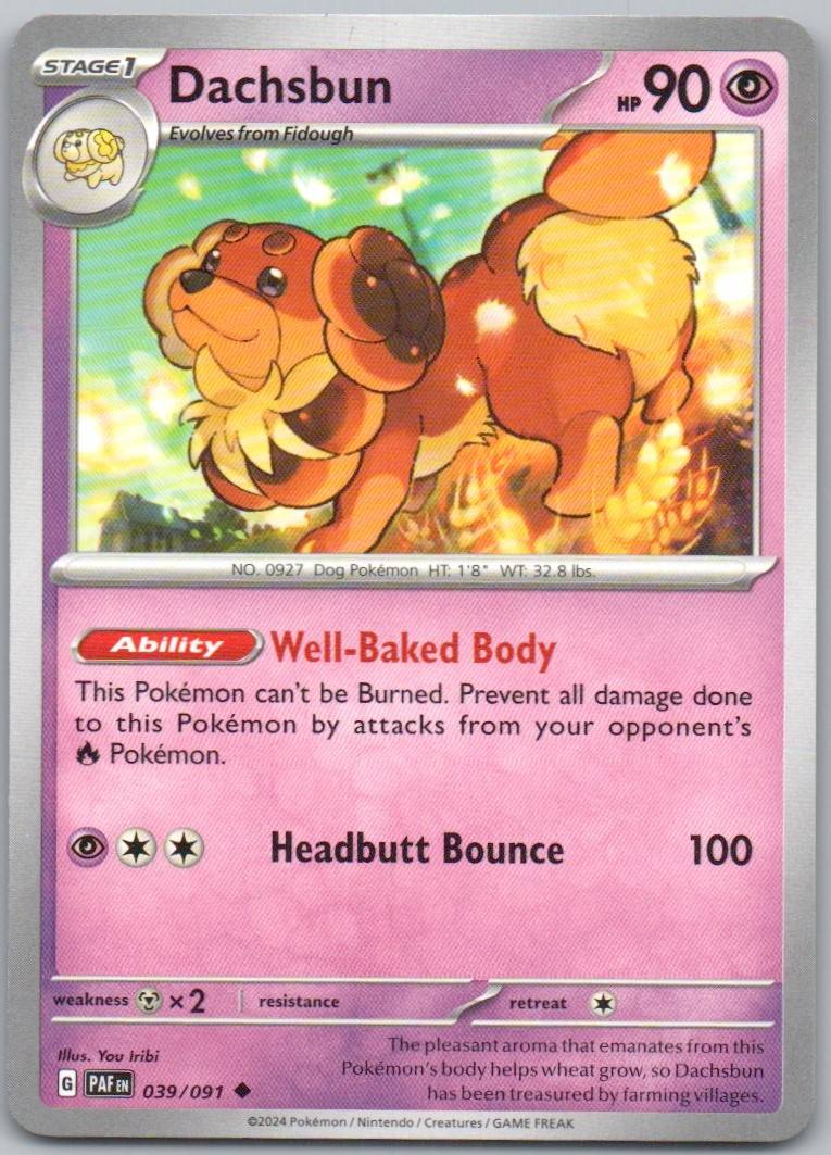 Dachsbun 039 Normal Psychic Card - Paldean Fates