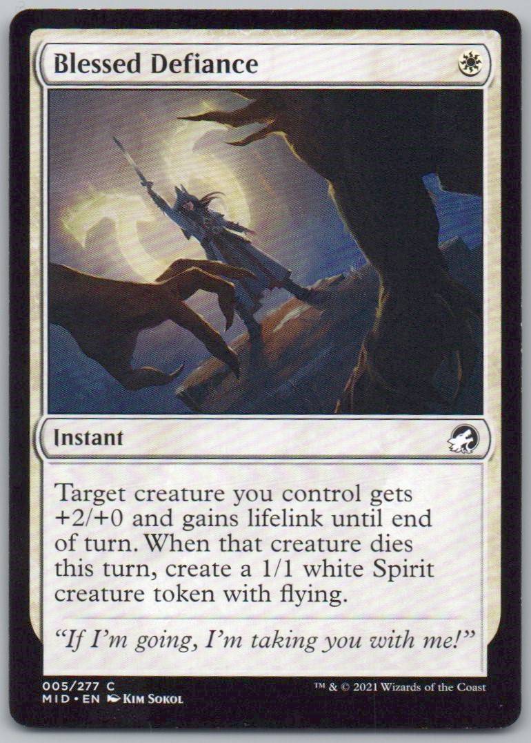 Blessed Defiance 5 Normal Instant Card - Innistrad: Midnight Hunt